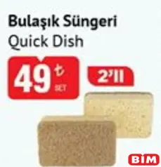 QUİCK DİSH BULAŞIK SÜNGERİ 2'Lİ fiyat ve kampanya bilgisi